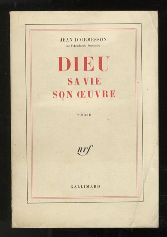 Dieu sa vie son oeuvre. - copertina