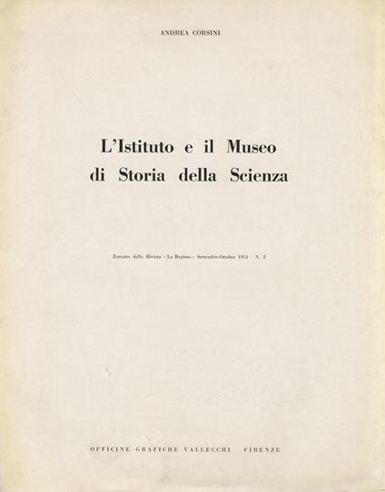 L' Istituto e il Museo di Storia della Scienza - Andrea Corsini - copertina