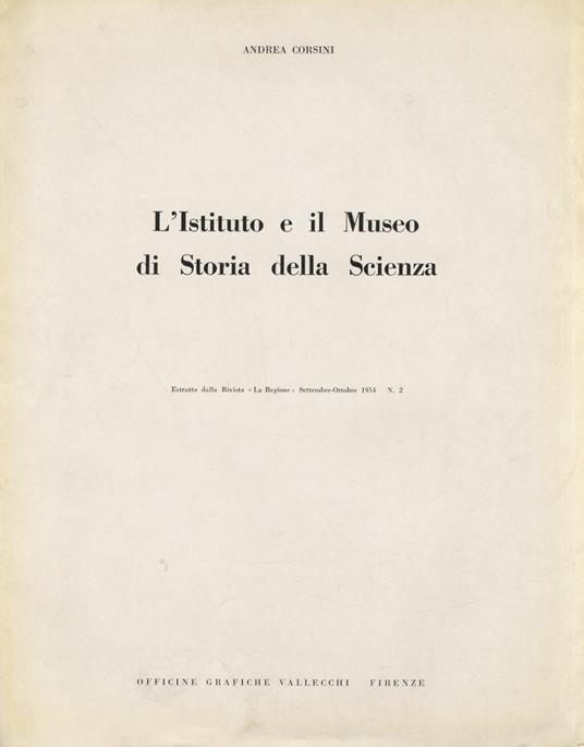 L' Istituto e il Museo di Storia della Scienza - Andrea Corsini - copertina