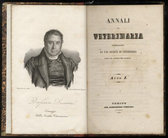 ANNALI di veterinaria. Pubblicati da una società di veterinarii sotto gli auspici del governo. Anno I [- anno V] - copertina