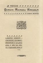 Nozze Corsini - Ricasoli Firidolfi. IV giugno MCMVIII. A Lorenzo Corsini e Caterina Ricasoli Firidolfi nel giorno primo della loro vittoria, augurandola eterna