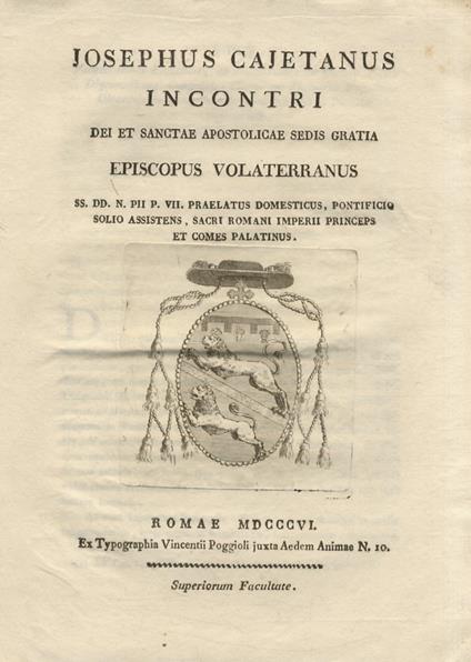 Lettera pastorale. - copertina