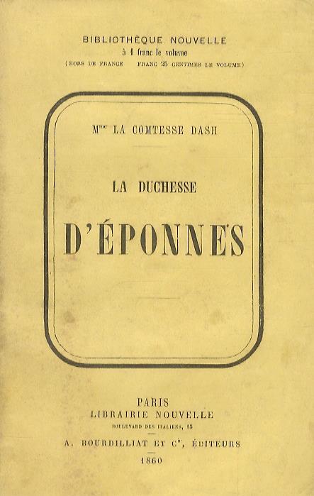 La duchesse d'éponnes. - copertina