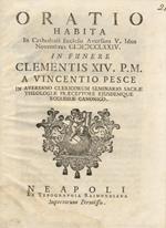 Oratio habita in Cathedrali Ecclesia Aversana V Idus Novembris MDCCLXXIV. In funere Clementis XIV P. M. a Vincentio Pesce [.]