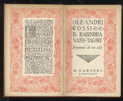Oleandri rossi. Dramma in un atto - Rabindranath Tagore - copertina
