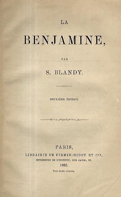 La Benjamine - S. Blandy - copertina