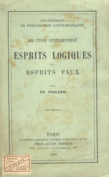 Esprits logiques et esprits faux - Fr Paulhan - copertina