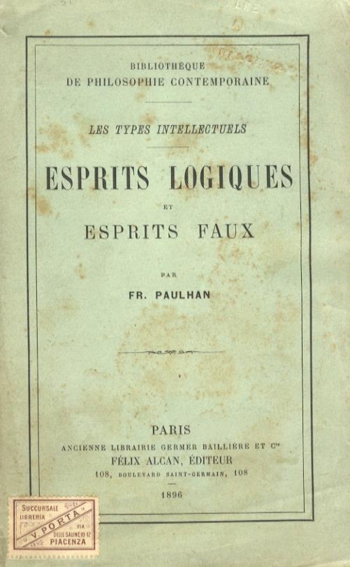 Esprits logiques et esprits faux - Fr Paulhan - copertina