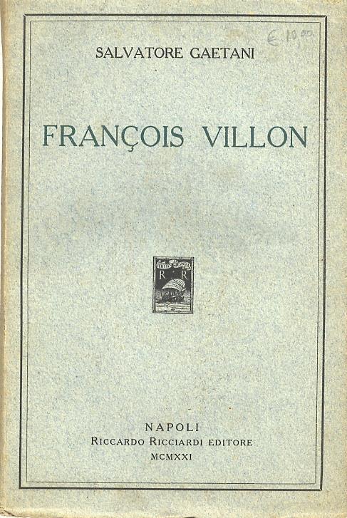 François Villon - S. Gaetani - copertina