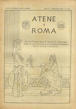 ATENE e Roma. Bullettino della Società Italiana per la diffusione e l'incoraggiamento degli studi classici. Anno X. 1907: nn. 100 (aprile), 101 (maggio), 102 (giugno), 103-104 (luglio-agosto), 105 (settembre), 106 (ottobre), 107-108 (novembre-dicembr