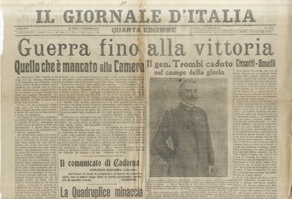 GIORNALE (IL) d’Italia. Quarta edizione. Anno XV. Lunedì 6 dicembre 1915 - copertina