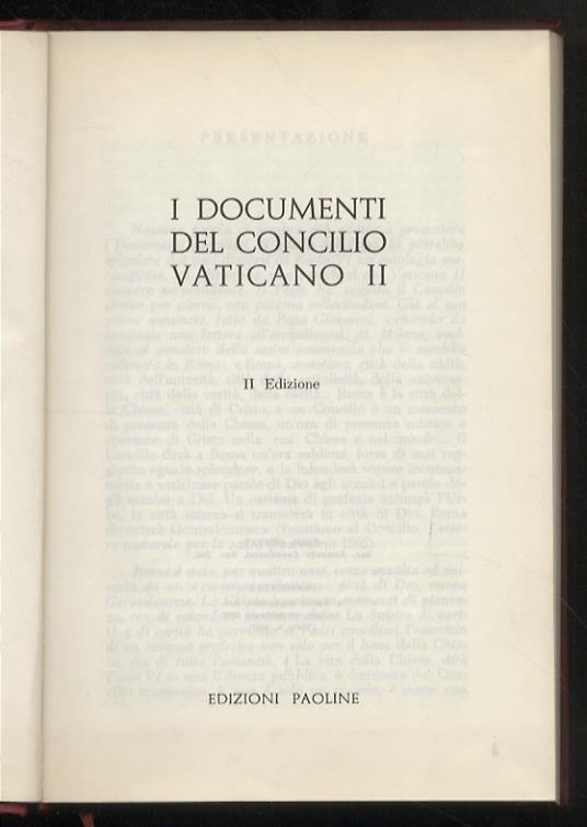 DOCUMENTI (I) del Concilio Vaticano II. II edizione - copertina