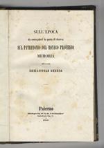 Sull'epoca da conseguirsi la quota di riserva sul patrimonio del monaco professo. Memoria dell'avvocato Emmanuele [sic] Bellia