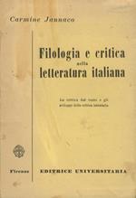 Filologia e critica nella letteratura italiana