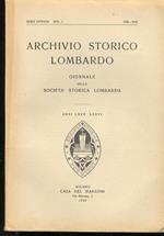 Archivio Storico Lombardo. Giornale Della Società Storica Lombarda. Serie Ottava. Vol. I. Anni Lxxv - Lxxvi. 1948 - 1949