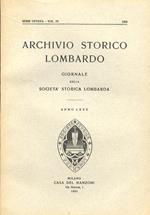 Archivio Storico Lombardo. Giornale Della Società Storica Lombarda. Anno Lxxx. 1953