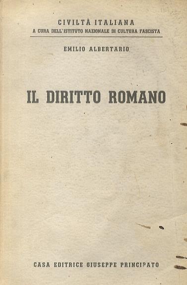 Il diritto romano - E. Albertario - copertina