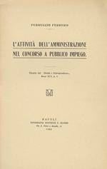 L’attività dell’amministrazione nel concorso a puubblico impiego