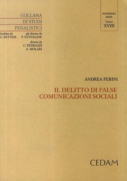 Il delitto di false comunicazioni sociali - Andrea Perini - copertina