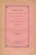 Interpretazione della legge 66 § 6 Dig. de legatis II. Confrontata con la legge 86 PR. Dig. de legatis I