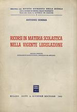 Ricorsi in materia scolastica nella vigente legislazione