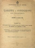 Tariffe e condizioni dei trasporti. Edizione I° Gennaio 1920