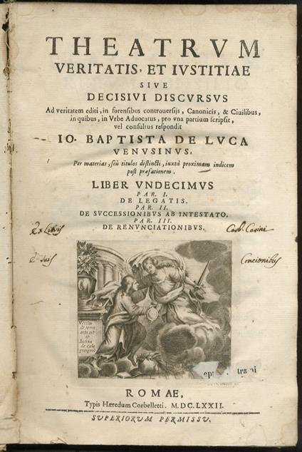 De legatis. De successionibus ab intestato, De renunciationibus - copertina
