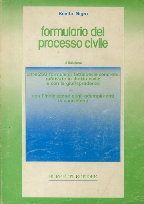 Formulario del processo del lavoro e previdenziale - Benito Nigro - copertina