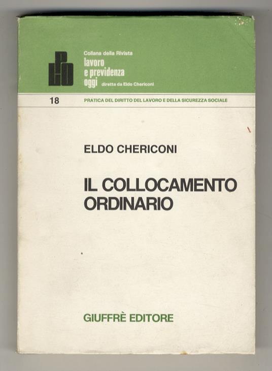 Il collocamento ordinario - E. Chericoni - copertina