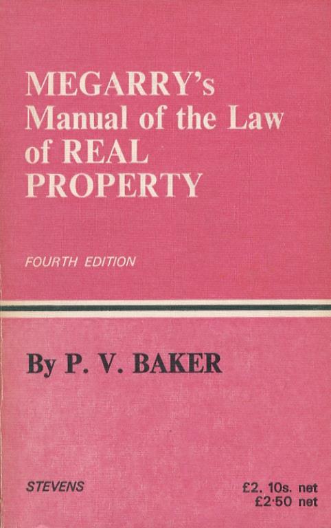 A Manual of the Law of Real Property. Fourth edition - copertina