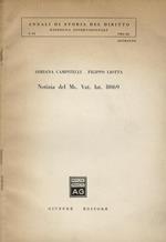 Notizia del Ms. Vat. lat. 8069