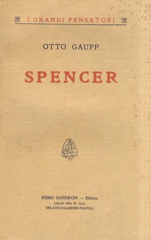 Erberto Spencer. Traduzione sulla terza edizione accresciuta del dr. Giulio Tagliani - copertina