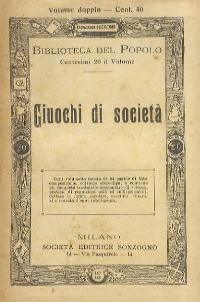 Giuochi di società - copertina