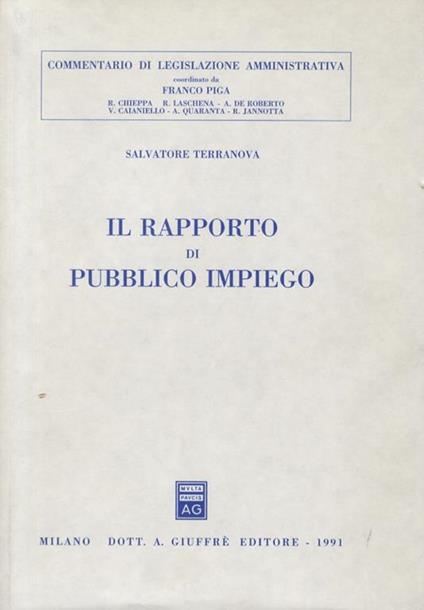 Il rapporto di pubblico impiego - Salvatore Terranova - copertina
