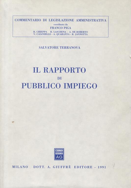 Il rapporto di pubblico impiego - Salvatore Terranova - copertina
