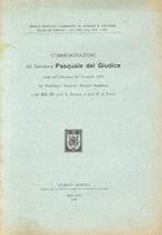 Commemorazione del Senatore Pasquale del Giudice fatta nell’adunanza del 24 aprile 1924 dal Presidente Senatore Michele Scherillo e dai MM.EE. prof. L. Franchi e prof. E.A. Porro