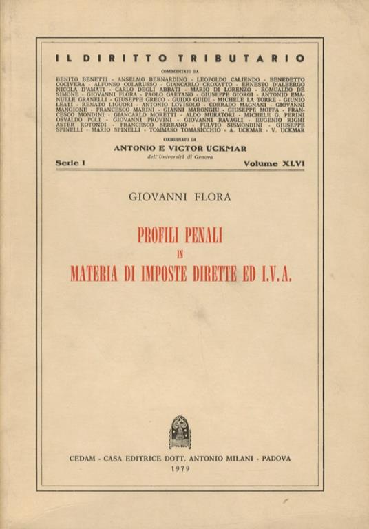 Profili penali in materia di imposte dirette ed IVA - Giovanni Flora - copertina