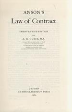 Anson's Law of Contract. Twenty-third Edition