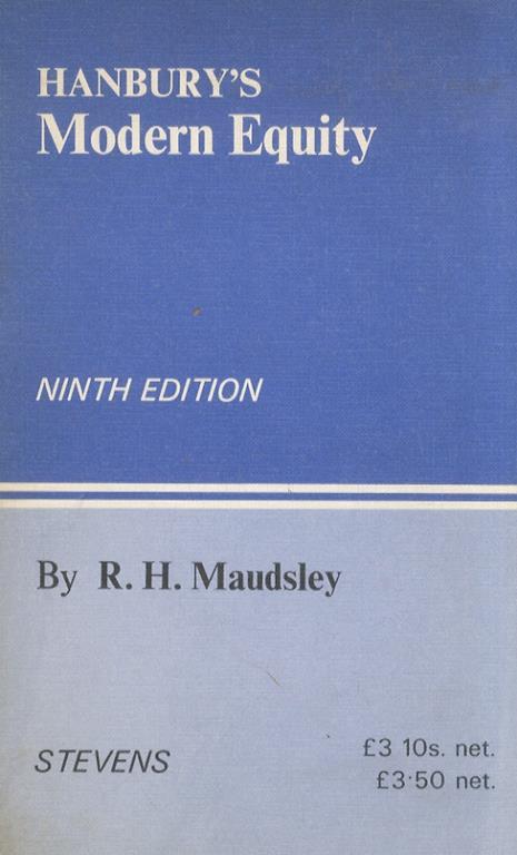 Modern Equity [...] Ninth Edition [...] - copertina