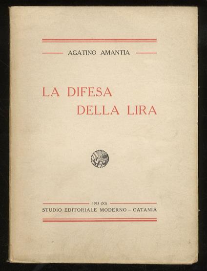 La difesa della lira - Agatino Amantia - copertina
