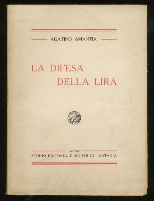 La difesa della lira - Agatino Amantia - copertina