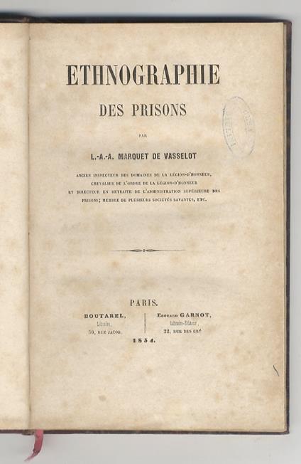 Ethnographie des prisons - copertina