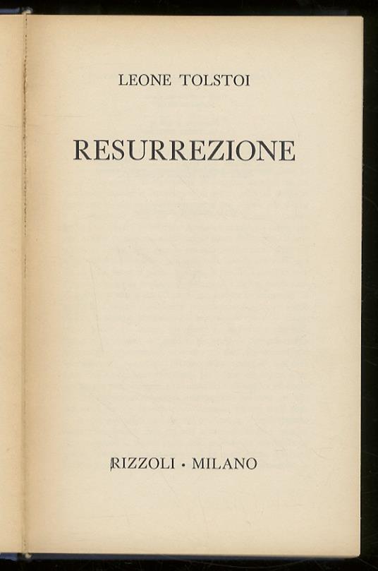 Resurrezione - Lev Tolstoj - copertina