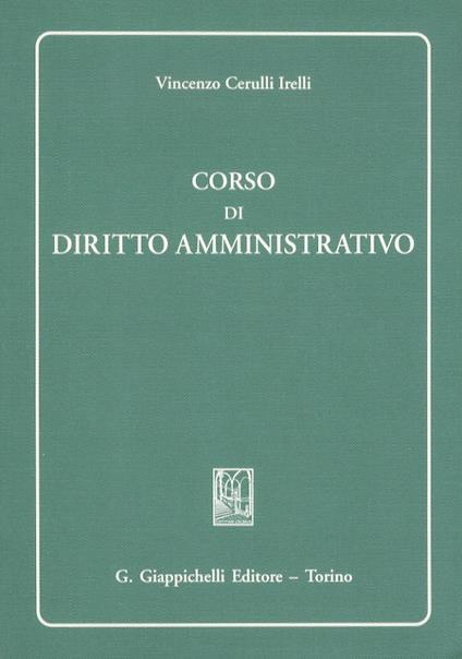 Corso di diritto amministrativo - Vincenzo Cerulli Irelli - copertina
