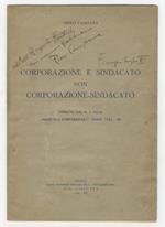 Corporazione e sindacato non corporazione-sindacato
