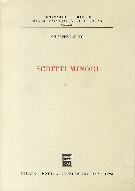 Scritti minori - Giuseppe Caputo - copertina