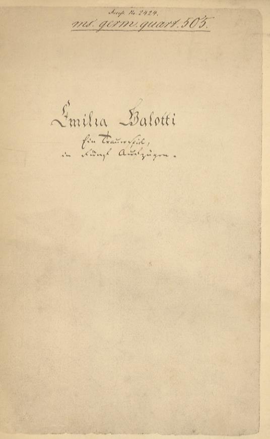 Emilia Balotti. Ein Trauerspiel in fünf Aufzügen - Gotthold Ephraim Lessing - copertina