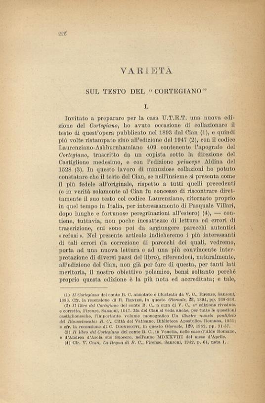 Sul testo del "Cortegiano" - Bruno Maier - copertina