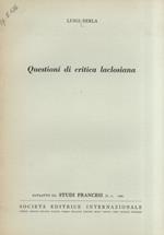 Questioni di critica laclosiana. Estratto da Studi Francesi, n. 11 - 1960