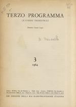 Terzo programma. Quaderni trimestrali. N. 3. 1964. Direttore Cesare Lupo